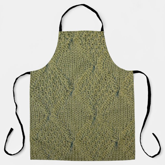 Green knitted fabric: close-up texture apron (Front)