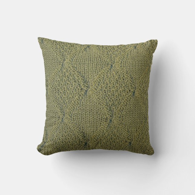 Green knitted fabric: close-up texture cushion (Front)