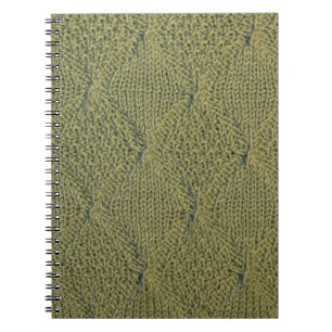Green knitted fabric: close-up texture notebook