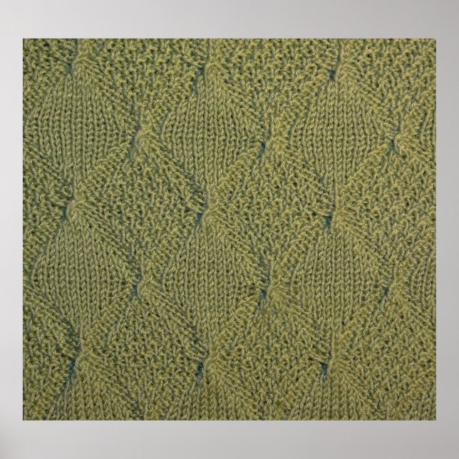 Green knitted fabric: close-up texture poster (Front)