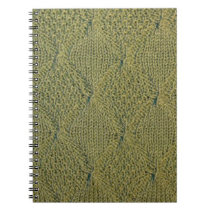 green knitted fabric, knitted texture green fabric notebook
