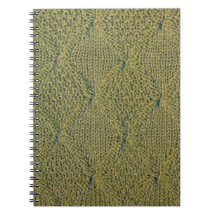 green knitted fabric, knitted texture green fabric notebook