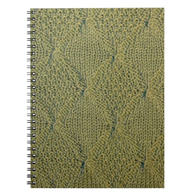 green knitted fabric, knitted texture green fabric notebook (Front)