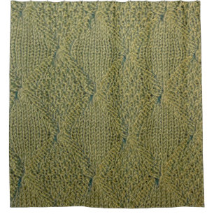 green knitted fabric, knitted texture green fabric shower curtain
