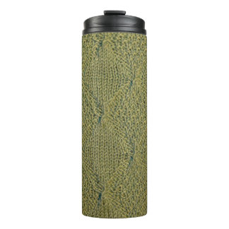 green knitted fabric, knitted texture green fabric thermal tumbler