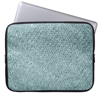 Green Knitted Texture: Trendy Background Laptop Sleeve
