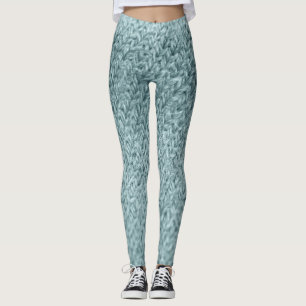 Green Knitted Texture: Trendy Background Leggings
