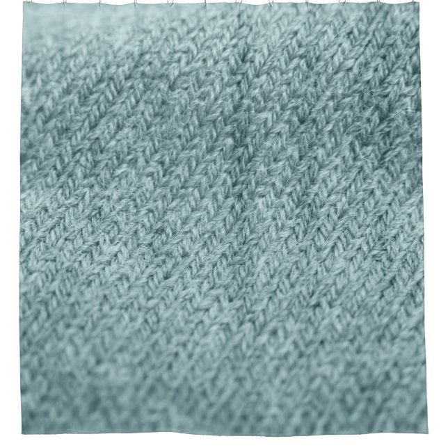 Green Knitted Texture: Trendy Background Shower Curtain (Front)