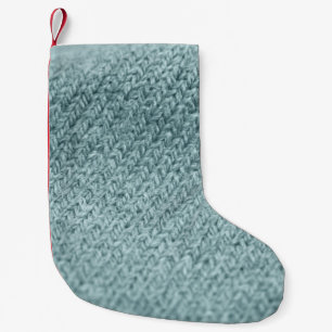 Green Knitted Texture: Trendy Background Small Christmas Stocking