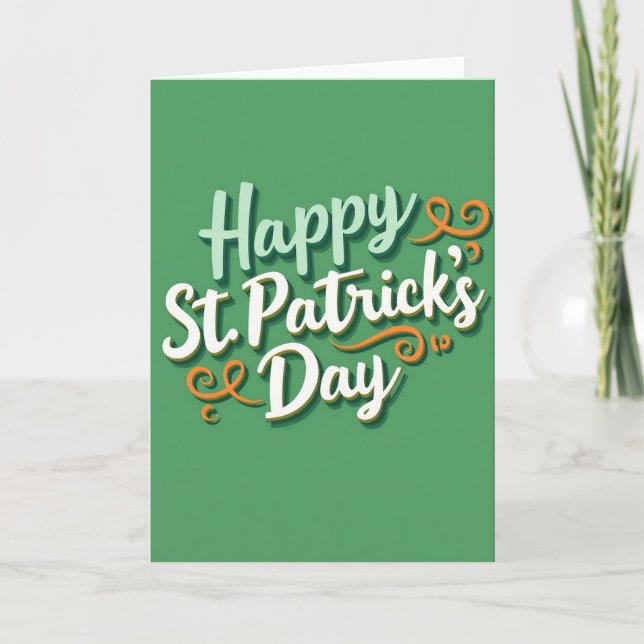 Green Knotwork Patrick Day Card (Front)