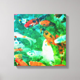 Green Koi Pond Canvas Print