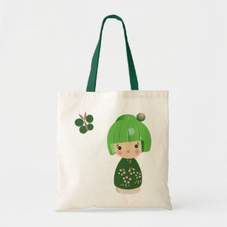 Green Kokeshi Triplet Tote
