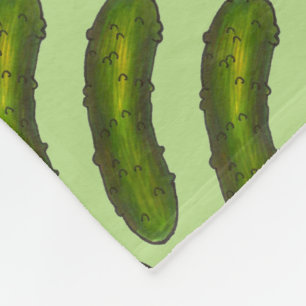 Green Kosher Dill Pickle Sour Pickles Foodie Fleece Blanket