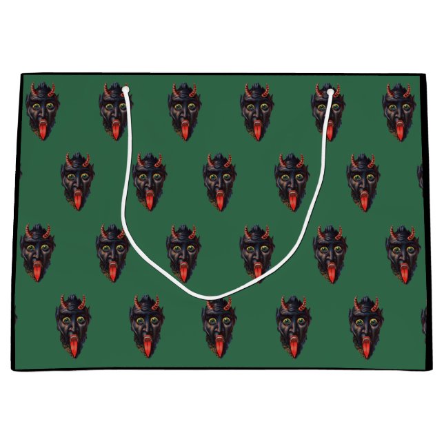 Green Krampus Large Gift Bag (Front)