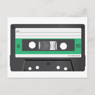 Green label Compact Cassette Postcard