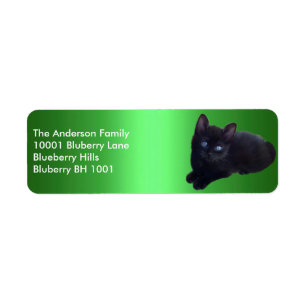 Green Label Return Address Black Cat