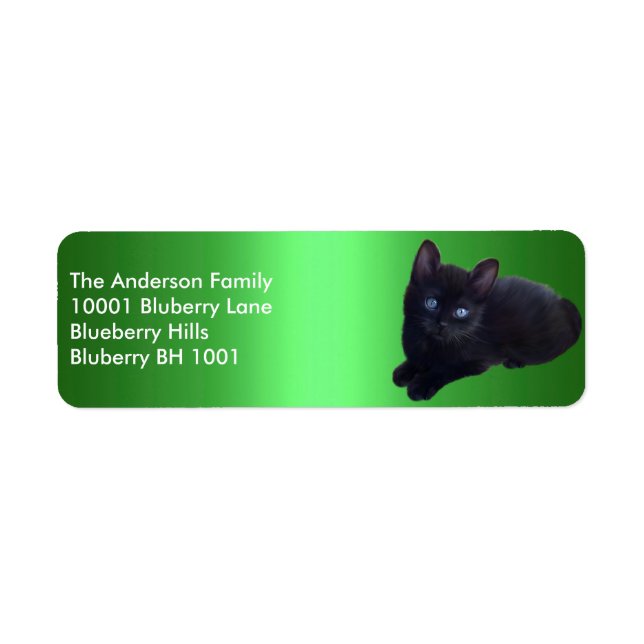 Green Label Return Address Black Cat (Front)