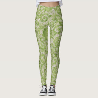 green lace leggings