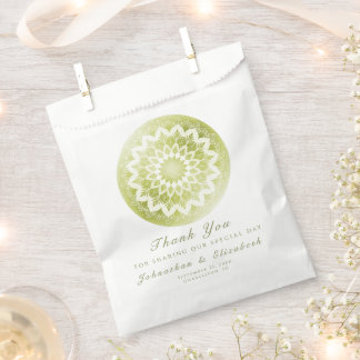 Green Lace Mandala Wedding Favour Bag