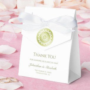 Green Lace Mandala Wedding Favour Box