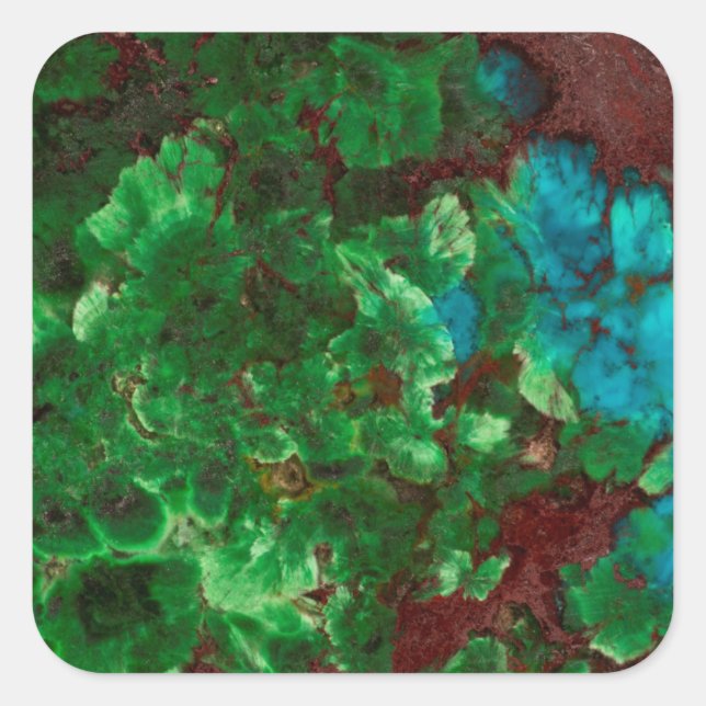 Green Laced Shattuckite Square Sticker (Front)