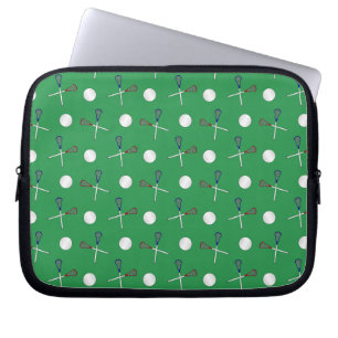 Green lacrosse pattern laptop sleeve
