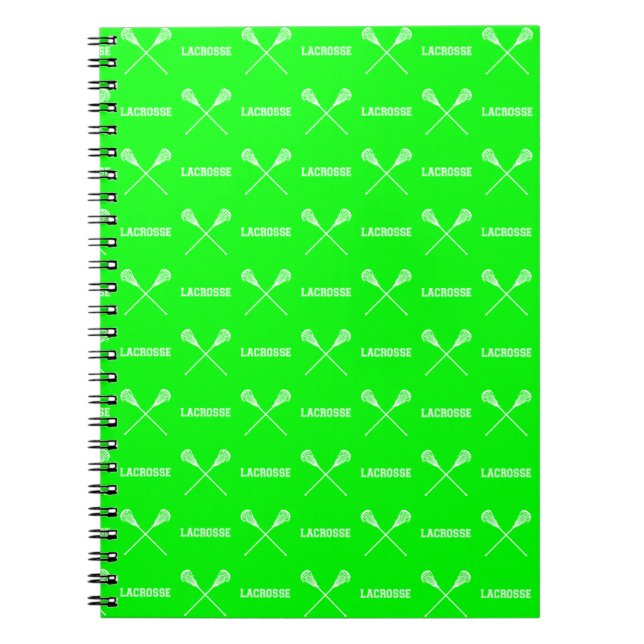 Green Lacrosse Sticks Notebook (Front)