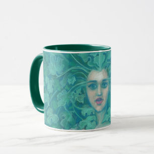 Green Lady / Forest Queen, fantasy art Mug