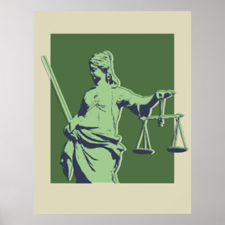 Green Lady Justice Pop Art Poster