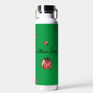 Green Ladybug for School  Water Bottle