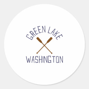 Green Lake Washington Outdoors Vintage Classic Round Sticker