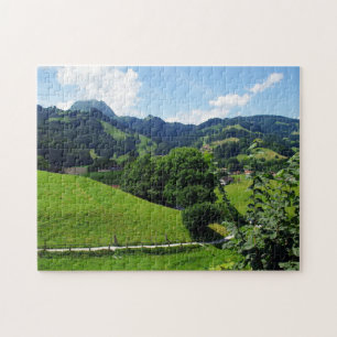 Green landscape jigsaw puzzle