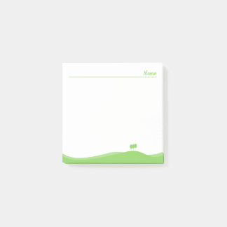Green landscape post-it notes