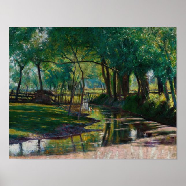 Green landscape with a stream (1891) Wladyslaw Pod Poster (Front)
