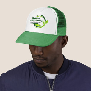 Green Landscaping Lawn Mower Leaf Swoosh Trucker Hat