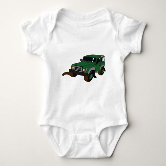 Green Landy Baby Bodysuit (Front)