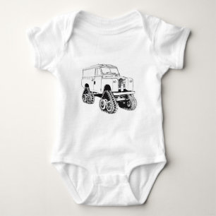 Green Landy Land Rover Classic Vintage Hiking Duck Baby Bodysuit