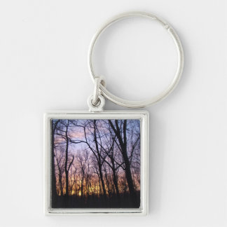 Green Lane PA Woodland Winter Sunset Key Ring