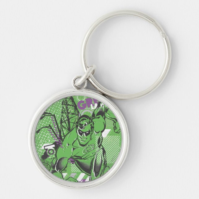 Green Lantern - Absurd Collage Poster Key Ring (Front)