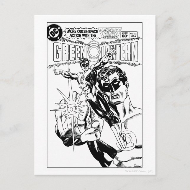 Green Lantern - Action Comic Cover, Black and Whit Postcard (Front)