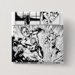 Green Lantern and The Flash Panel 2 15 Cm Square Badge