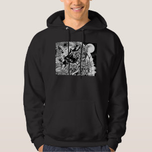 Green Lantern and the Moon - Black and White Hoodie
