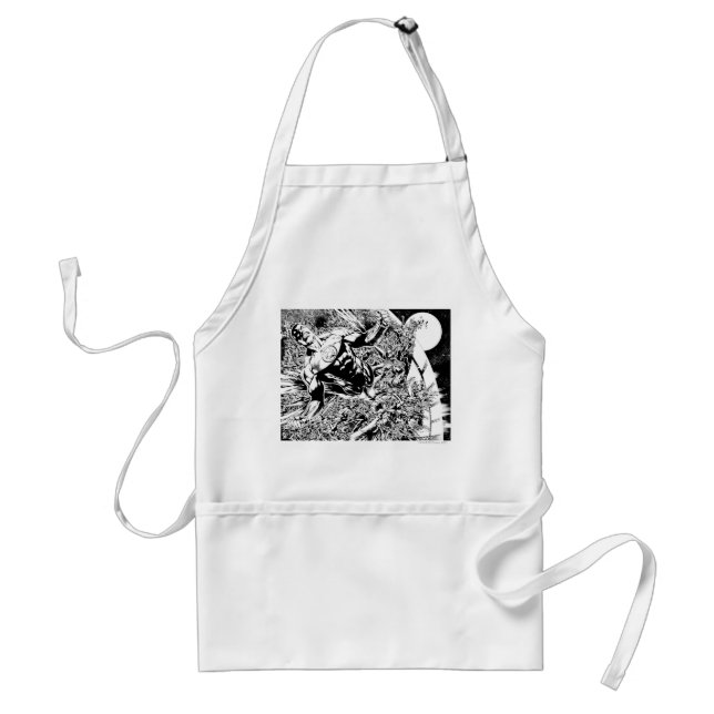 Green Lantern and the Moon - Black and White Standard Apron (Front)