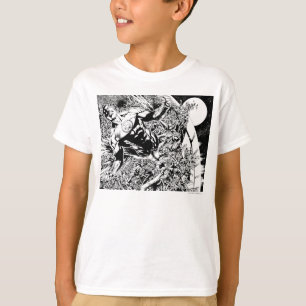 Green Lantern and the Moon - Black and White T-Shirt