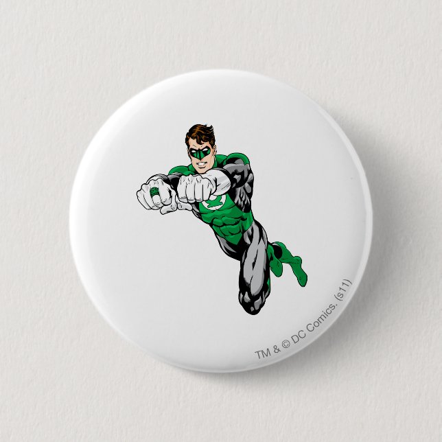 Green Lantern - Both arms forward 6 Cm Round Badge (Front)