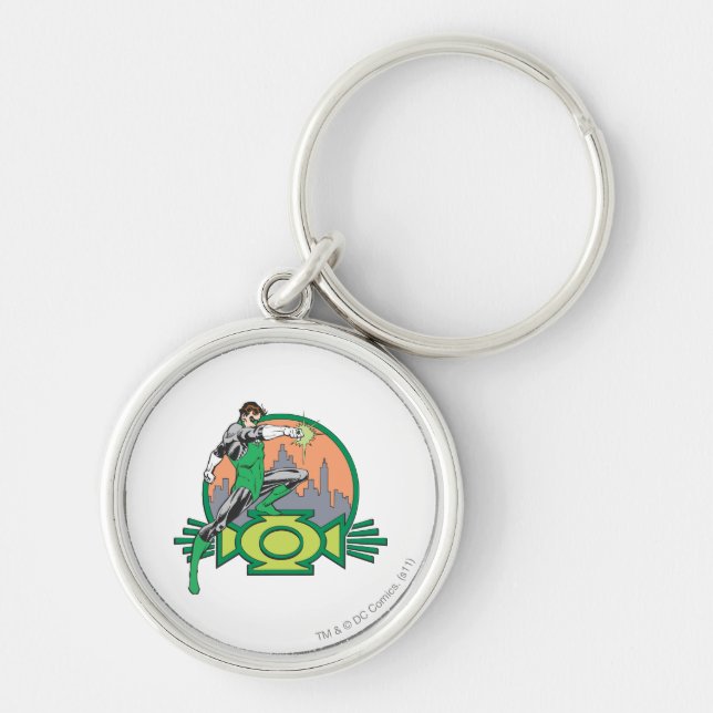 Green Lantern & Cityscape Key Ring (Front)