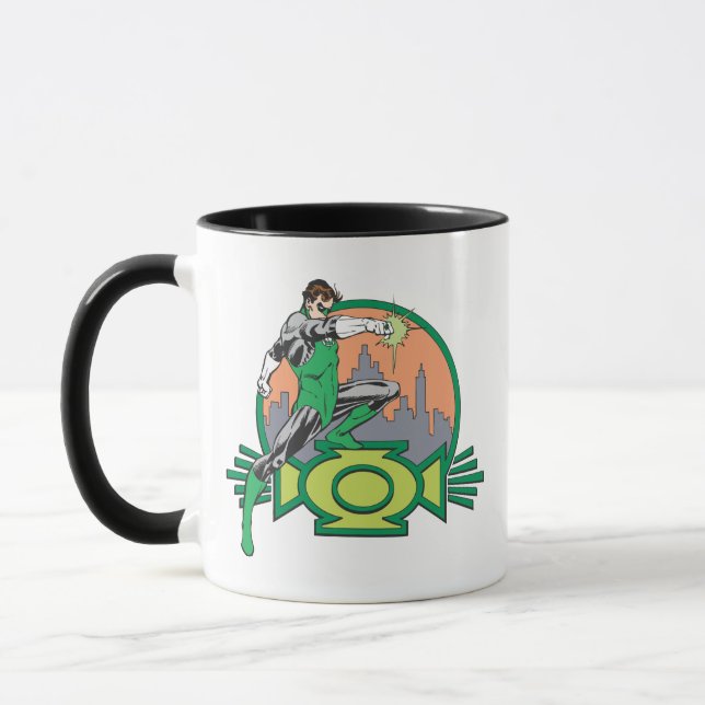 Green Lantern & Cityscape Mug (Left)