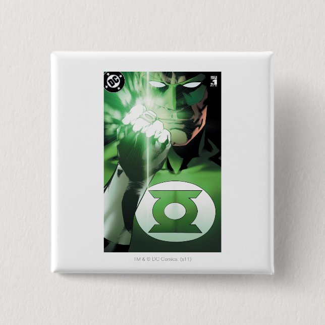 Green Lantern close up cover 15 Cm Square Badge (Front)