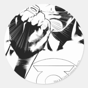 Green Lantern close up cover, Black and White Classic Round Sticker