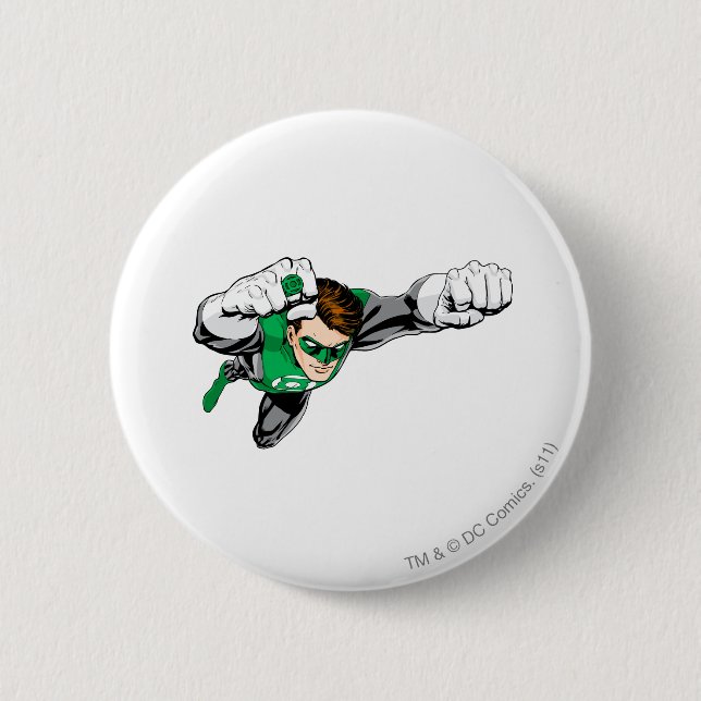 Green Lantern - Comic, Flying Right 6 Cm Round Badge (Front)